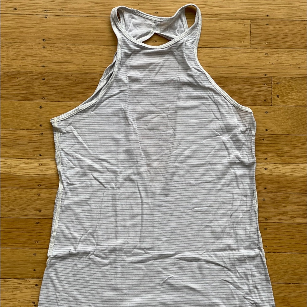Lululemon | White & Grey High-Neck Workout Tank| 2